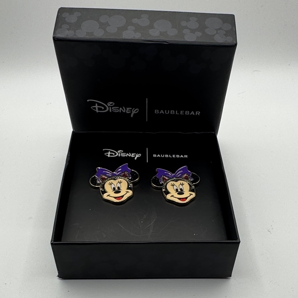 BaubleBar Disney Minnie Mouse Halloween Earrings with Purple Accents